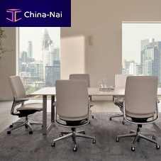 Contemporary chair SMARTindoorleathermetal base