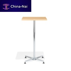 Contemporary high bar table san_sirowood veneerchrome steel basesquare