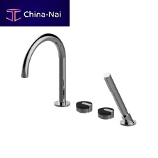 Double-handle bathtub mixer tap E-11569deck mountedchromed metalbathroom
