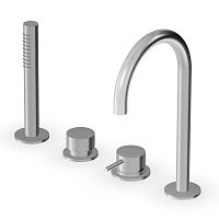 Double-handle bathtub mixer tap ZHE508 seriescountertopstainless steelindoor