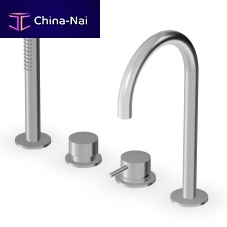 Double-handle bathtub mixer tap ZHE508 seriescountertopstainless steelindoor