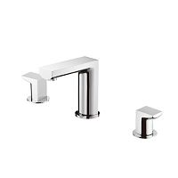 Double-handle washbasin mixer tap 6790-91-80CPcountertopchrome-plated brassstainless steel