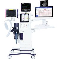 Trolley-mounted anesthesia workstation Pumila 750with respiratory monitoringwith ventilatorwith electronic gas mixer
