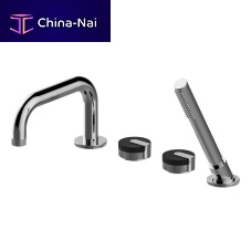 Double-handle bathtub mixer tap E-11559deck mountedchromed metalbathroom