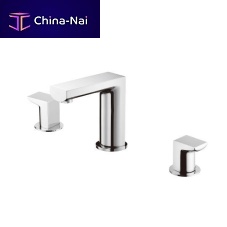 Double-handle washbasin mixer tap 6790-91-80CPcountertopchrome-plated brassstainless steel