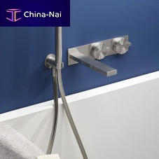 Double-handle bathtub mixer tap PR50EB102wall-mountedstainless steelbathroom