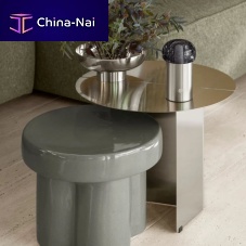 Contemporary side table TORUceramicceramic baseround