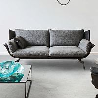 Contemporary sofa LOFTfabricleathergray