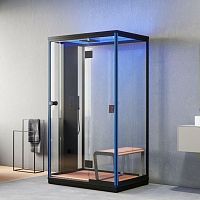 Steam shower cubicle Novaglasswoodenaluminum