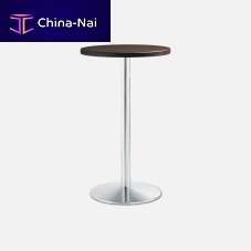 Contemporary high bar table TONDA woodenstainless steel baseepoxy base