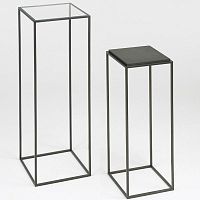 Contemporary pedestal KARUSAwoodensteelglass