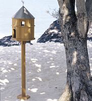 Teak birdhouse COLOMBIERwith post