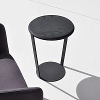 Contemporary side table AROUNDwalnutashmetal base
