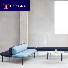 Modular upholstered bench INSULAcontemporaryfabricmetal base