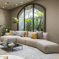 Modular sofa HUGcontemporaryfabricleather