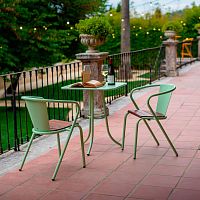 Contemporary table BICAtable 3 CLASSICpowder-coated steelsteel baseround