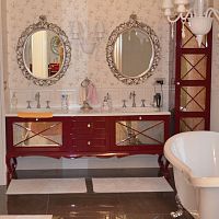 Double washbasin cabinet free-standingwoodentraditional