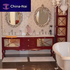 Double washbasin cabinet free-standingwoodentraditional