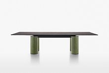 Contemporary table SERENISSIMOglasspainted metal baserectangular