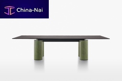 Contemporary table SERENISSIMOglasspainted metal baserectangular