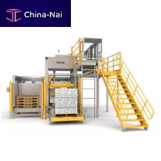 High level infeed palletizer roboticcasetray