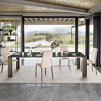 Contemporary dining table ATLANTIS ceramicmetal baserectangular