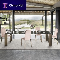 Contemporary dining table ATLANTIS ceramicmetal baserectangular