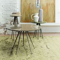 Contemporary side table JAGGERlacquered MDFlacquered metal baseround