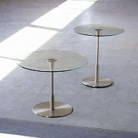 Contemporary side table Dianaglassmetal baseround