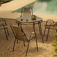 Contemporary dining table Cocoironropeiron base