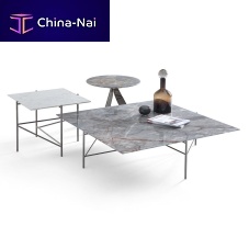 Contemporary coffee table RIFFmarblemetal baserectangular