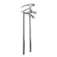 Double-handle bathtub mixer tap AXELfloor-mountedchromed metalbrass