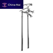 Double-handle bathtub mixer tap AXELfloor-mountedchromed metalbrass