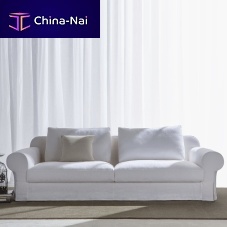 Traditional sofa CALLASfabricleatherwhite