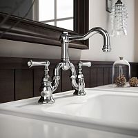 Double-handle washbasin mixer tap BARREA®countertopmetalbathroom