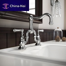 Double-handle washbasin mixer tap BARREA®countertopmetalbathroom
