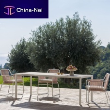 Contemporary table PLEIN AIR 003porcelain stonewarealuminum baserectangular
