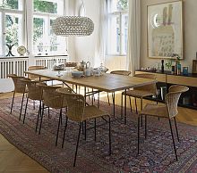 Contemporary dining table EIERMANN solid woodstainless steelrectangular