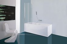 Pivoting bath screen B1689left handtempered glass1 panel