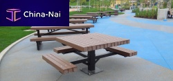 Classic table TRANSITwoodsteelrecycled plastic