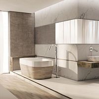 Bathtub mixer tap AT18500Lfloor-mountedstainless steelbathroom