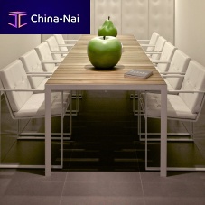 Contemporary table NIMIO teakglassceramic