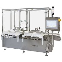 Intermittent-motion tray packer OPTIMA Mfor vials