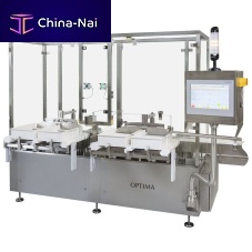 Intermittent-motion tray packer OPTIMA Mfor vials