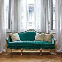 Louis XV style sofa ART. 0243fabricbeech3-seater