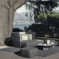 Contemporary pouf Bayfabricrectangularupholstered