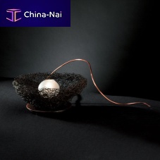 Table lamp NIDO LPnickelcopperglass