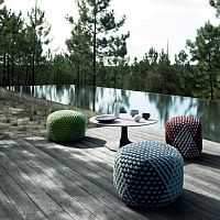 Contemporary pouf Tramaewickerpolyethyleneother shapes