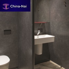 Laminate shower cubicle SANI-MODULE SYSTEMwith hinged doorrectangularfor public washroom
