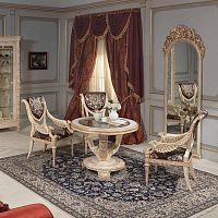 Louis XVI style table art. 970glasswooden baseround